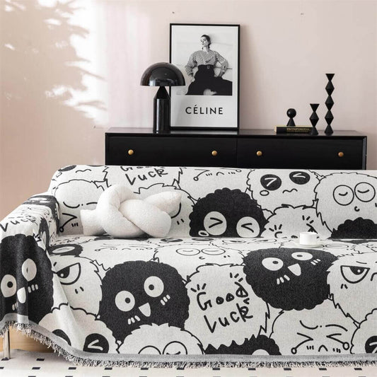 Cartoon Face Couch Cover