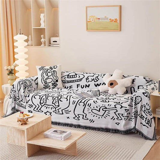 Single-Tone Graffiti Couch Cover